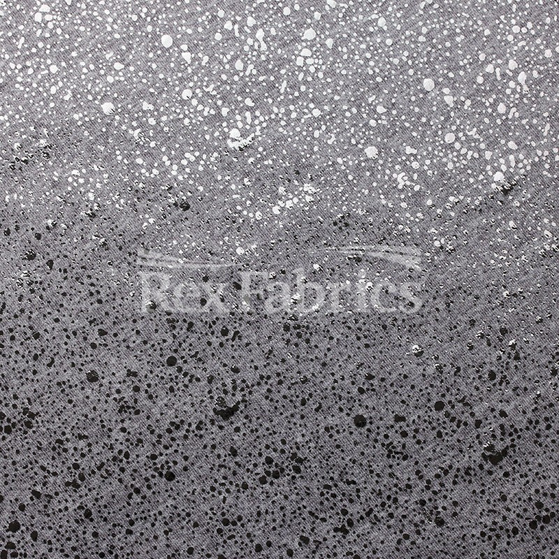 Simplicity Heathers With Foil Polyester Spandex Fabric - Black Silver, Black Titanium, Silver Silver, Heather Foil, 58-60" Width (1 Yard)