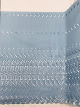Single Border Eyelet Polyester Cotton Fabric - Baby Blue Eyelet Border, 43/44" Width (1 Yard)