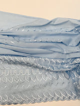 Single Border Eyelet Polyester Cotton Fabric - Baby Blue Eyelet Border, 43/44" Width (1 Yard)