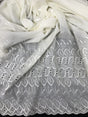 Single Border Eyelet Polyester Cotton Fabric - Ivory Embroidered Eyelet, 43/44" Width (1 Yard)