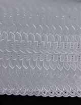 Single Border Eyelet White Polyester Cotton Fabric - White Embroider Eyelet, 43/44" Width (1 Yard)