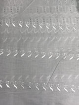 Single Border Eyelet White Polyester Cotton Fabric - White Embroider Eyelet, 43/44" Width (1 Yard)