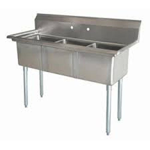 LJ2424-3 Three Compartment NSF Commercial Sink - Bowl 24 x 24