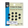 Sew-On Snaps Metal Fabric - Black, Nickel, 3/8"
