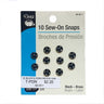 Sew-On Snaps Metal Snaps - Black, Nickel, 5/16"