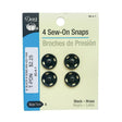 Sew-On Snaps Size 4 Metal Fabric - Black, 5/8"