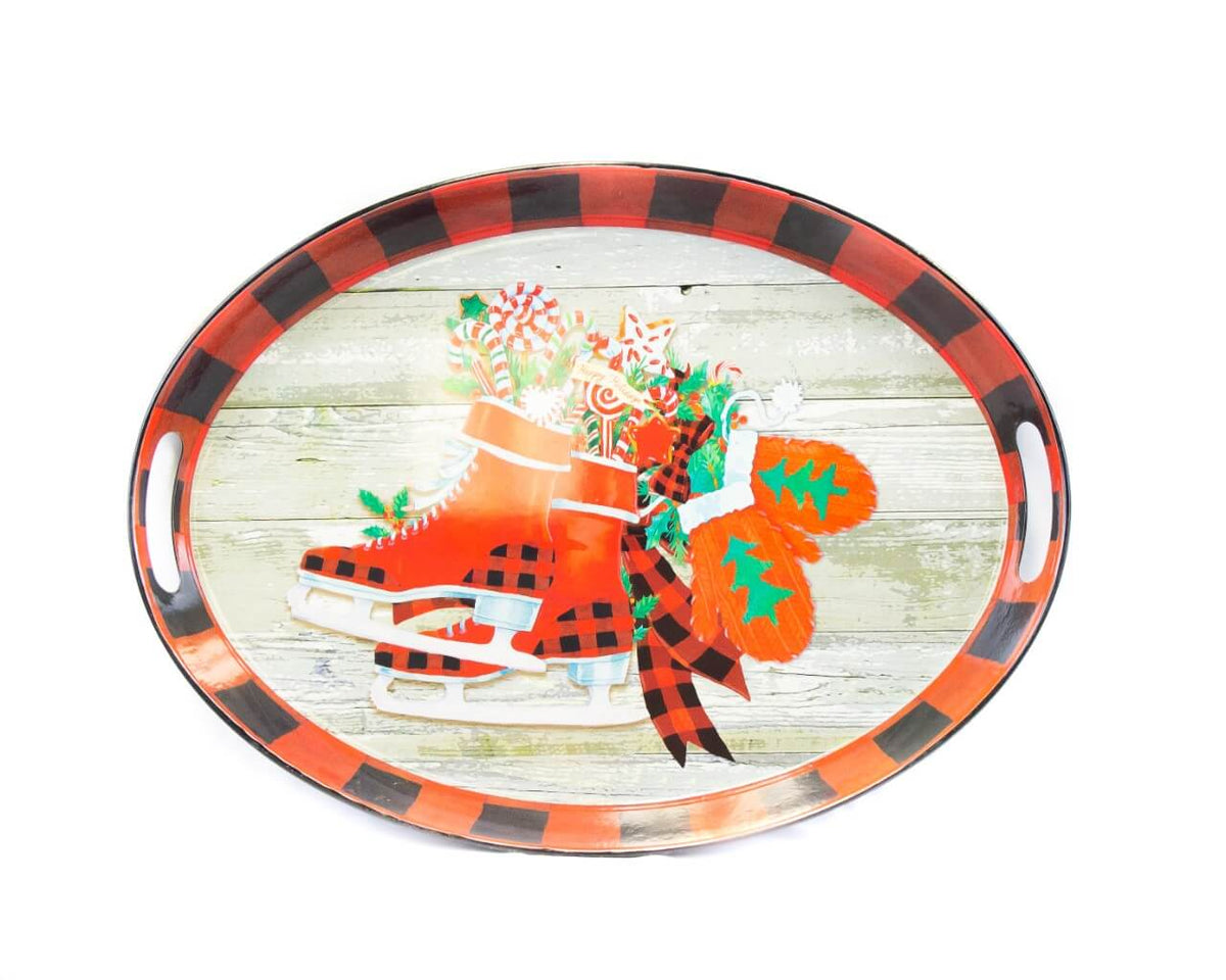 20.5” Metal Holiday Design Tray