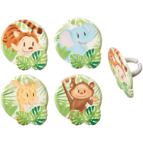 Baby Animals Jungle Cake Cupcake Rings - 72 ct per order