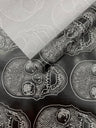 Skull Embossed Fake Leather Upholstery Fabric - Black, Gold, Lime Green, Orange, Purple, Yellow, 54" Width (1 Yard)