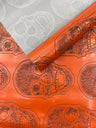Skull Embossed Fake Leather Upholstery Fabric - Black, Gold, Lime Green, Orange, Purple, Yellow, 54" Width (1 Yard)