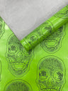 Skull Embossed Fake Leather Upholstery Fabric - Black, Gold, Lime Green, Orange, Purple, Yellow, 54" Width (1 Yard)