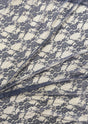Slate Blue Stretch Lace Nylon Spandex Fabric - Shimmery Floral Sheer, 58/60" Width (1 Yard)
