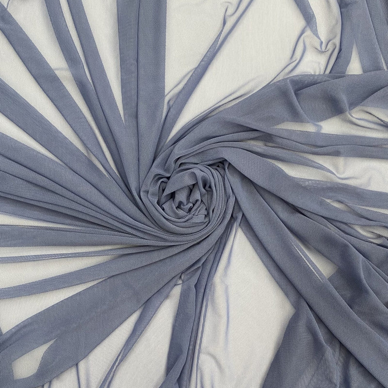Power Mesh Nylon Spandex Fabric - Slate Blue, Sheer, 60" Width (1 Yard)