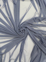 Power Mesh Nylon Spandex Fabric - Slate Blue, Sheer, 60" Width (1 Yard)