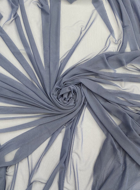 Power Mesh Nylon Spandex Fabric - Slate Blue, Sheer, 60" Width (1 Yard)