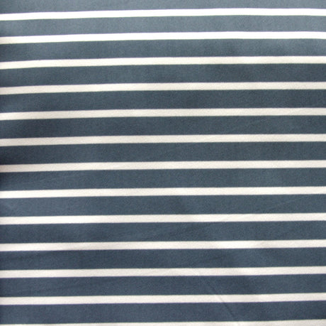 Swim Knit Nylon Lycra Slate Grey and White Stripe