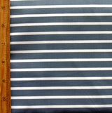 Swim Knit Nylon Lycra Slate Grey and White Stripe