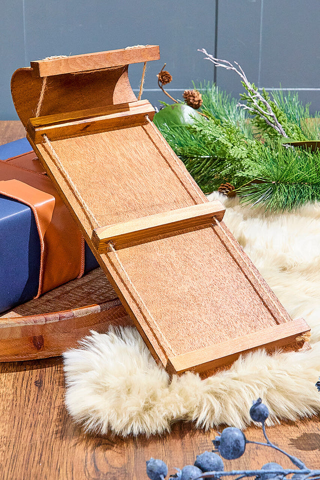 16.5" Wood Toboggan Ornament