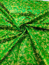 Small Cross Metallic Jacquard Satin Fabric - Beige/Gold, Green/Gold, Red/Gold, Turquoise/Gold, Gold/Gold, 58" Width (1 Yard)