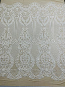 Small Damask Pattern Sequin Fabric - Damask Sequins, 54" Width (1 Yard)