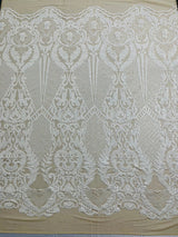 Small Damask Pattern Sequin Fabric - Damask Sequins, 54" Width (1 Yard)