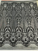 Small Damask Pattern Sequin Fabric - Damask Sequins, 54" Width (1 Yard)