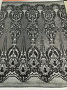 Small Damask Pattern Sequin Fabric - Damask Sequins, 54" Width (1 Yard)