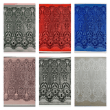 Small Damask Pattern Sequin Fabric - Damask Sequins, 54" Width (1 Yard)