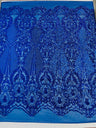 Small Damask Pattern Sequin Fabric - Damask Sequins, 54" Width (1 Yard)