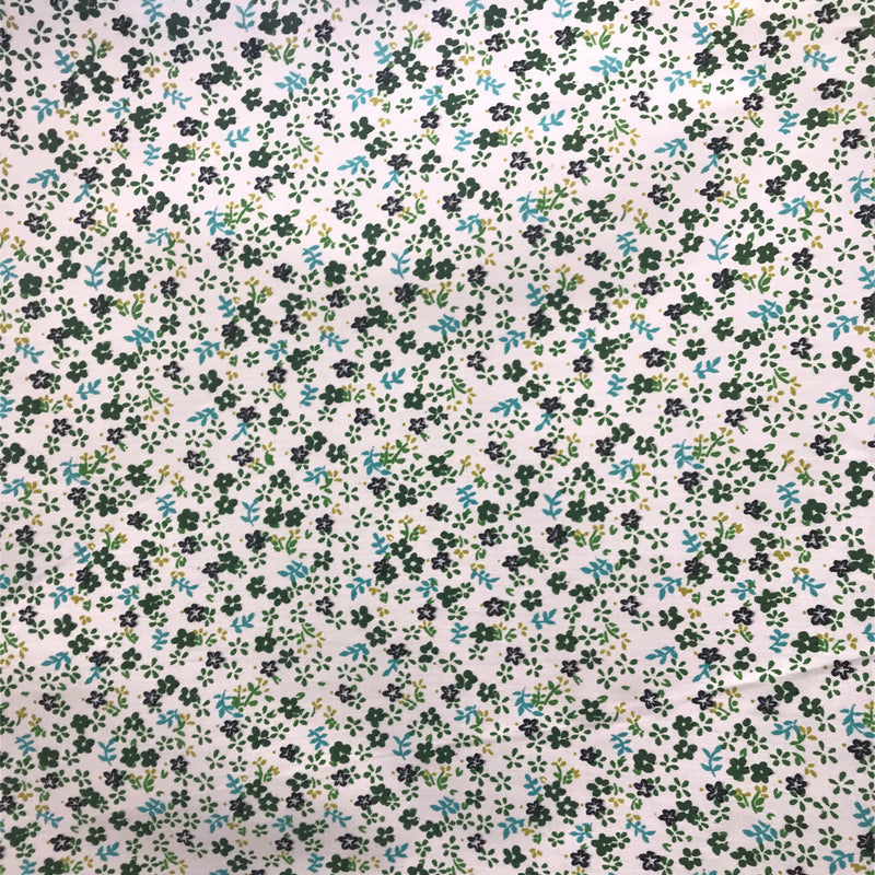 Small Daisies Green Polyester Cotton Fabric - Green Daisies, 59/60" Width (1 Yard)