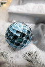 10 CM Blue Chrome Honeycombed VP Ball Ornament