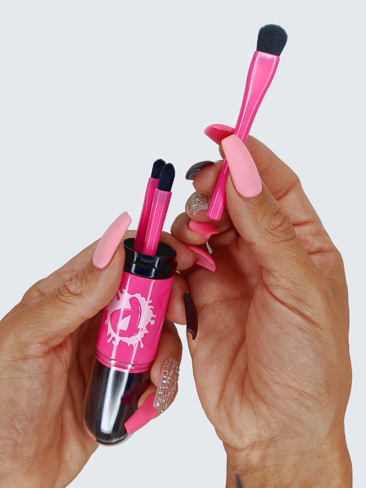 Poppy Paint 4-in-1 Cake Brush Compact Luster Brush Set