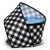 Bright Gingham Wired Ribbon 2 1/2 '' x 10 yd Black Color 1 / ROLL