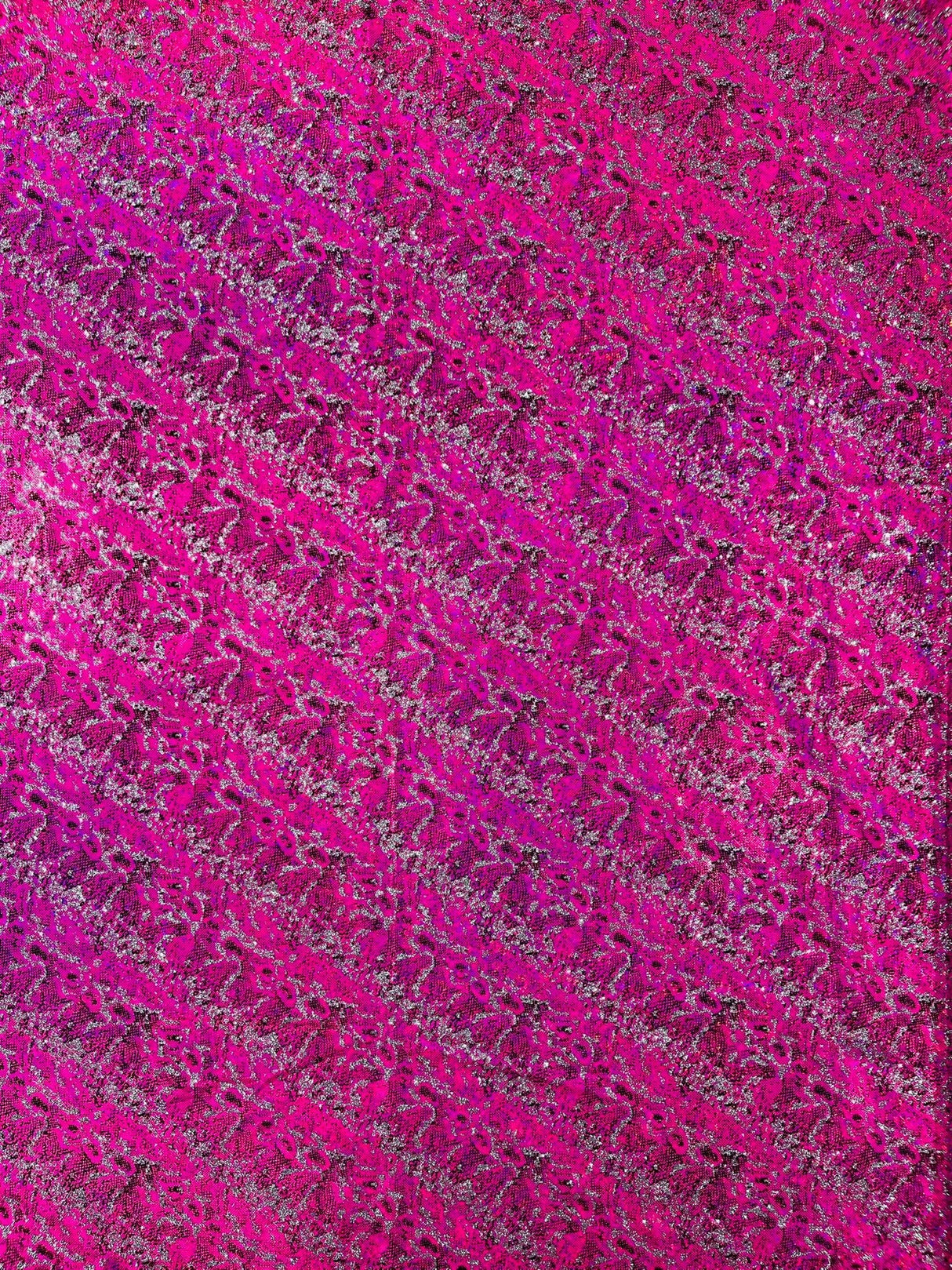 Snake Design Shattered Glass Nylon Spandex Fabric - Snake Design Shattered Glass, 4-Way Stretch, Medium Weight (1 Yard)