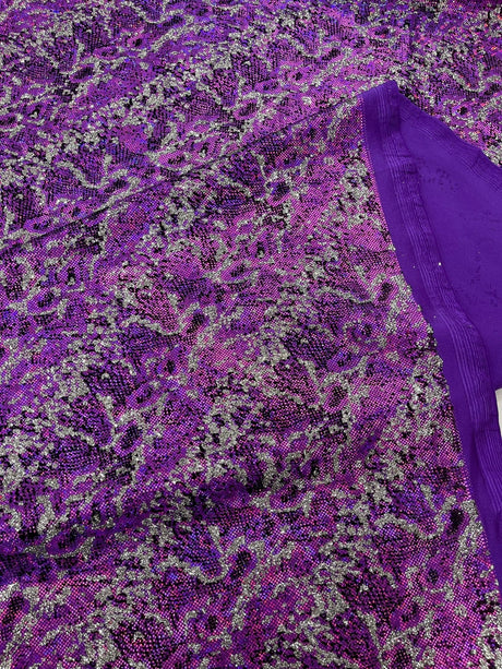 Snake Design Shattered Glass Nylon Spandex Fabric - Snake Design Shattered Glass, 4-Way Stretch, Medium Weight (1 Yard)