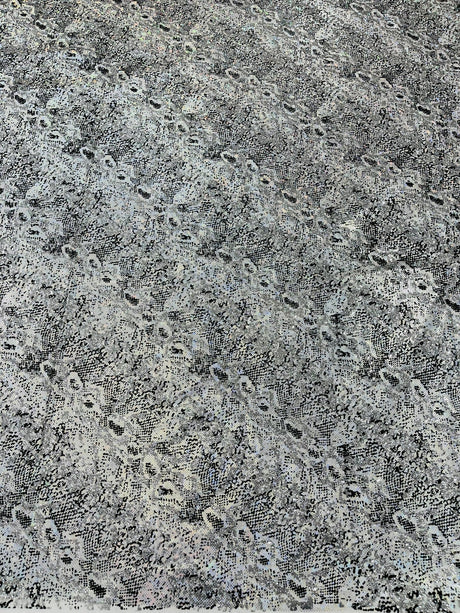 Snake Design Shattered Glass Nylon Spandex Fabric - Snake Design Shattered Glass, 4-Way Stretch, Medium Weight (1 Yard)