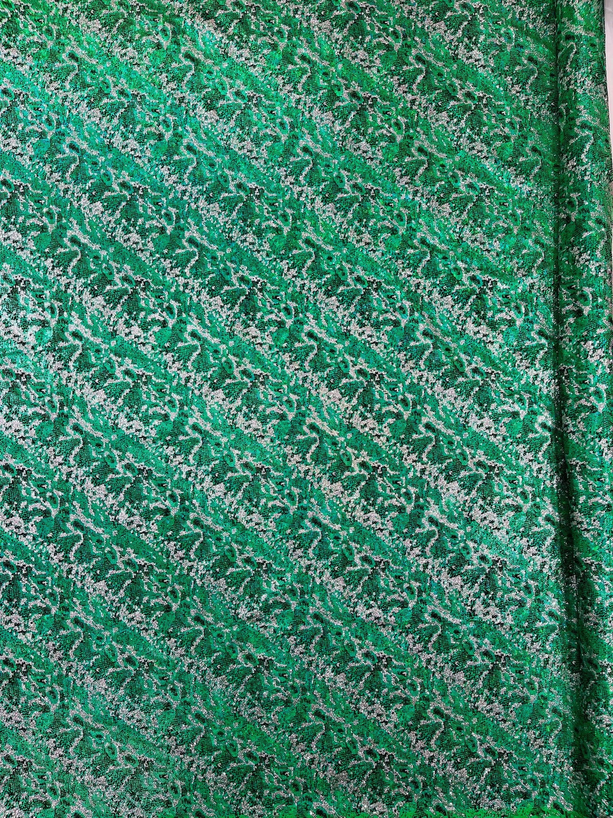 Snake Design Shattered Glass Nylon Spandex Fabric - Snake Design Shattered Glass, 4-Way Stretch, Medium Weight (1 Yard)
