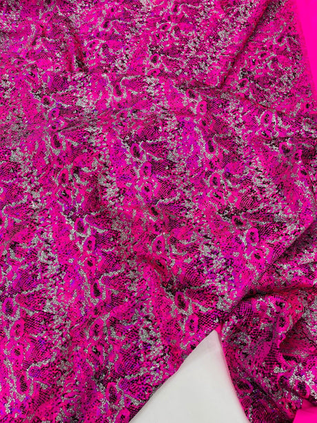 Snake Design Shattered Glass Nylon Spandex Fabric - Snake Design Shattered Glass, 4-Way Stretch, Medium Weight (1 Yard)