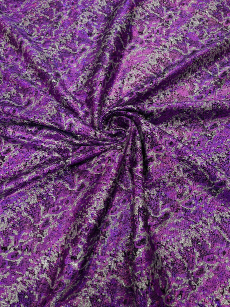 Snake Design Shattered Glass Nylon Spandex Fabric - Snake Design Shattered Glass, 4-Way Stretch, Medium Weight (1 Yard)