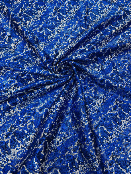 Snake Design Shattered Glass Nylon Spandex Fabric - Snake Design Shattered Glass, 4-Way Stretch, Medium Weight (1 Yard)