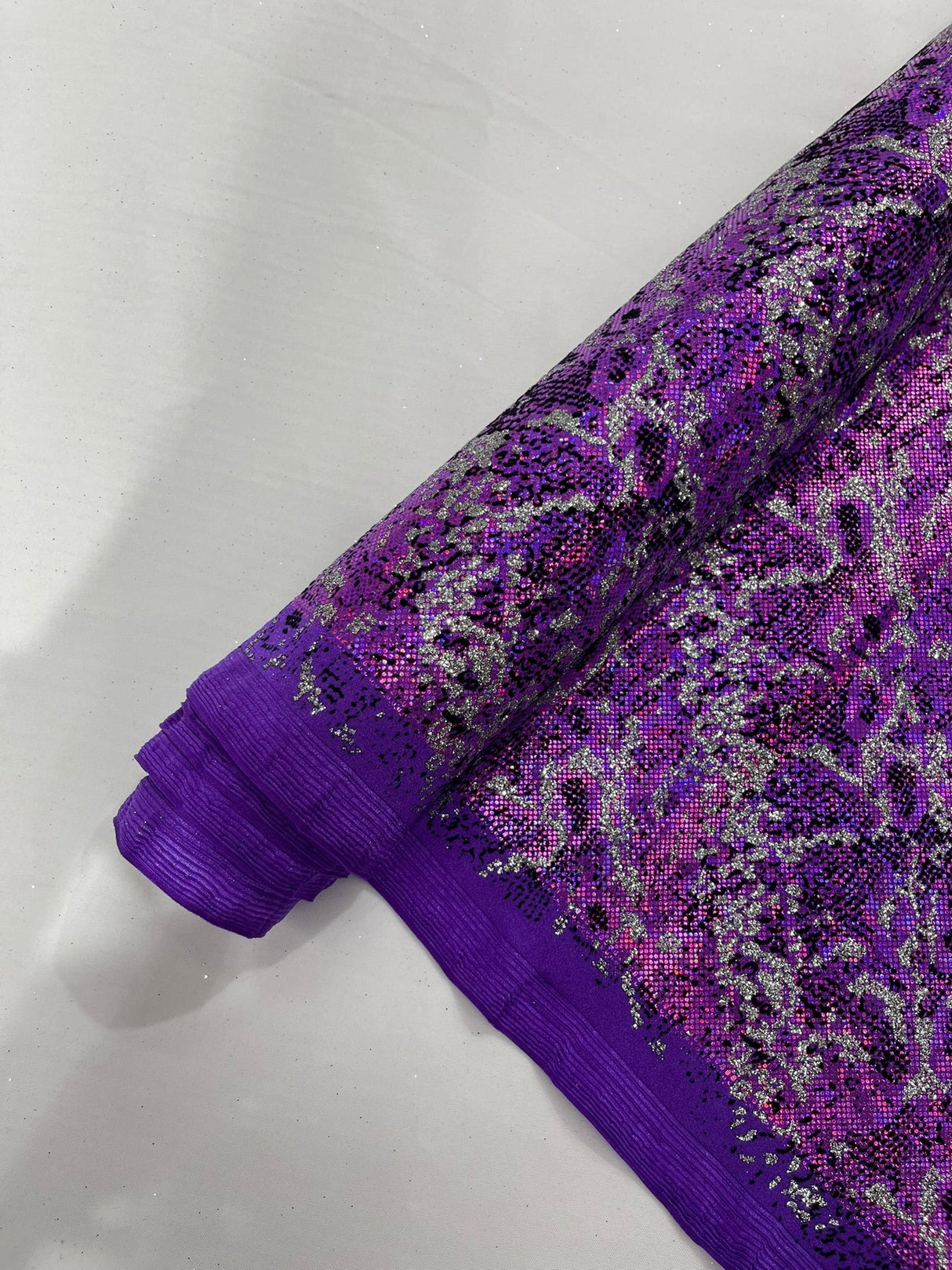 Snake Design Shattered Glass Nylon Spandex Fabric - Snake Design Shattered Glass, 4-Way Stretch, Medium Weight (1 Yard)