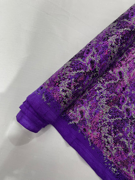 Snake Design Shattered Glass Nylon Spandex Fabric - Snake Design Shattered Glass, 4-Way Stretch, Medium Weight (1 Yard)
