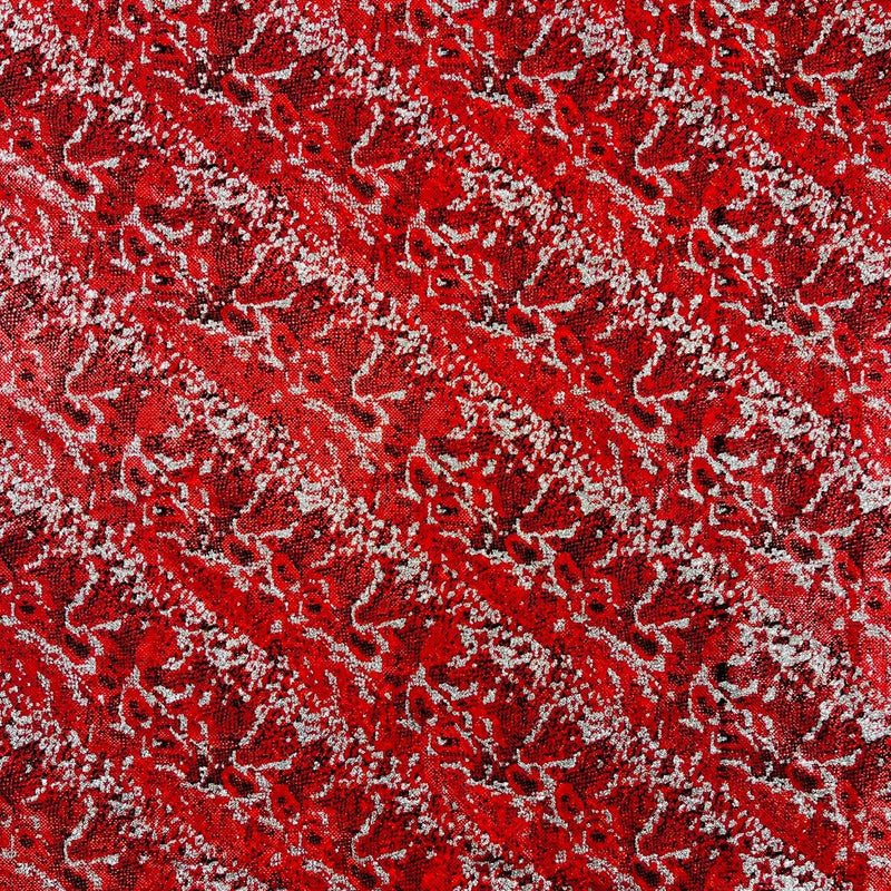 Snake Design Shattered Glass Nylon Spandex Fabric - Snake Design Shattered Glass, 4-Way Stretch, Medium Weight (1 Yard)