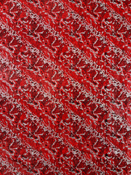 Snake Design Shattered Glass Nylon Spandex Fabric - Snake Design Shattered Glass, 4-Way Stretch, Medium Weight (1 Yard)