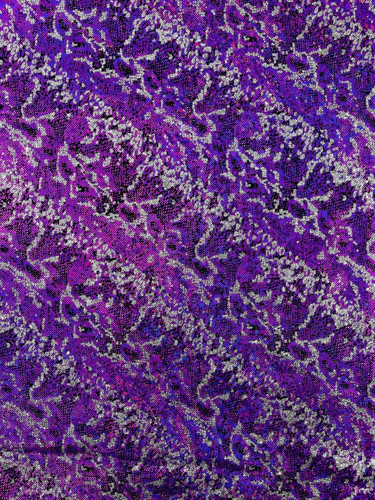 Snake Design Shattered Glass Nylon Spandex Fabric - Snake Design Shattered Glass, 4-Way Stretch, Medium Weight (1 Yard)