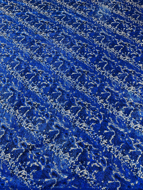 Snake Design Shattered Glass Nylon Spandex Fabric - Snake Design Shattered Glass, 4-Way Stretch, Medium Weight (1 Yard)