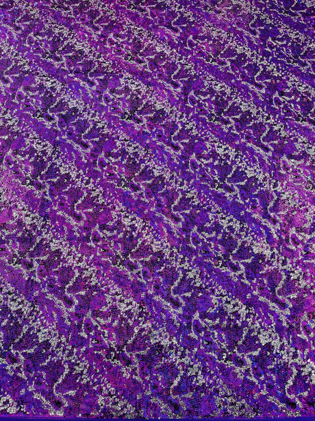 Snake Design Shattered Glass Nylon Spandex Fabric - Snake Design Shattered Glass, 4-Way Stretch, Medium Weight (1 Yard)