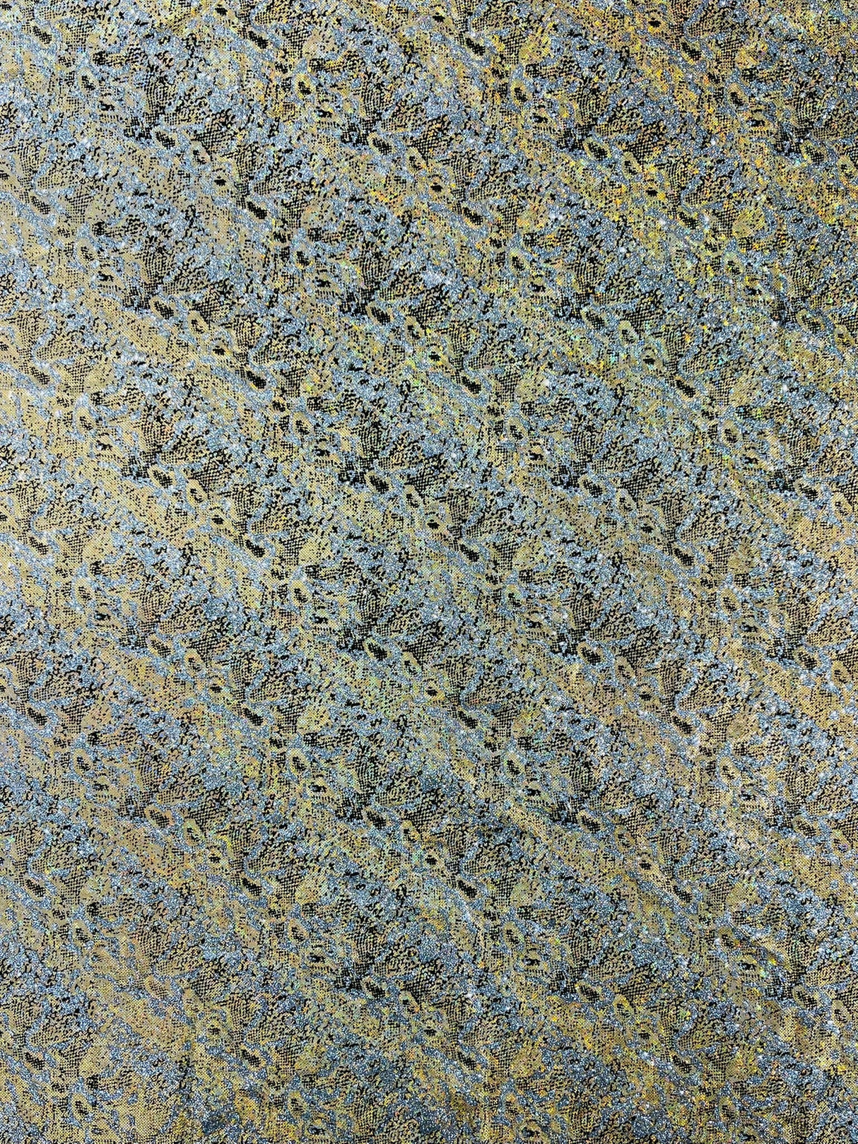 Snake Design Shattered Glass Nylon Spandex Fabric - Snake Design Shattered Glass, 4-Way Stretch, Medium Weight (1 Yard)