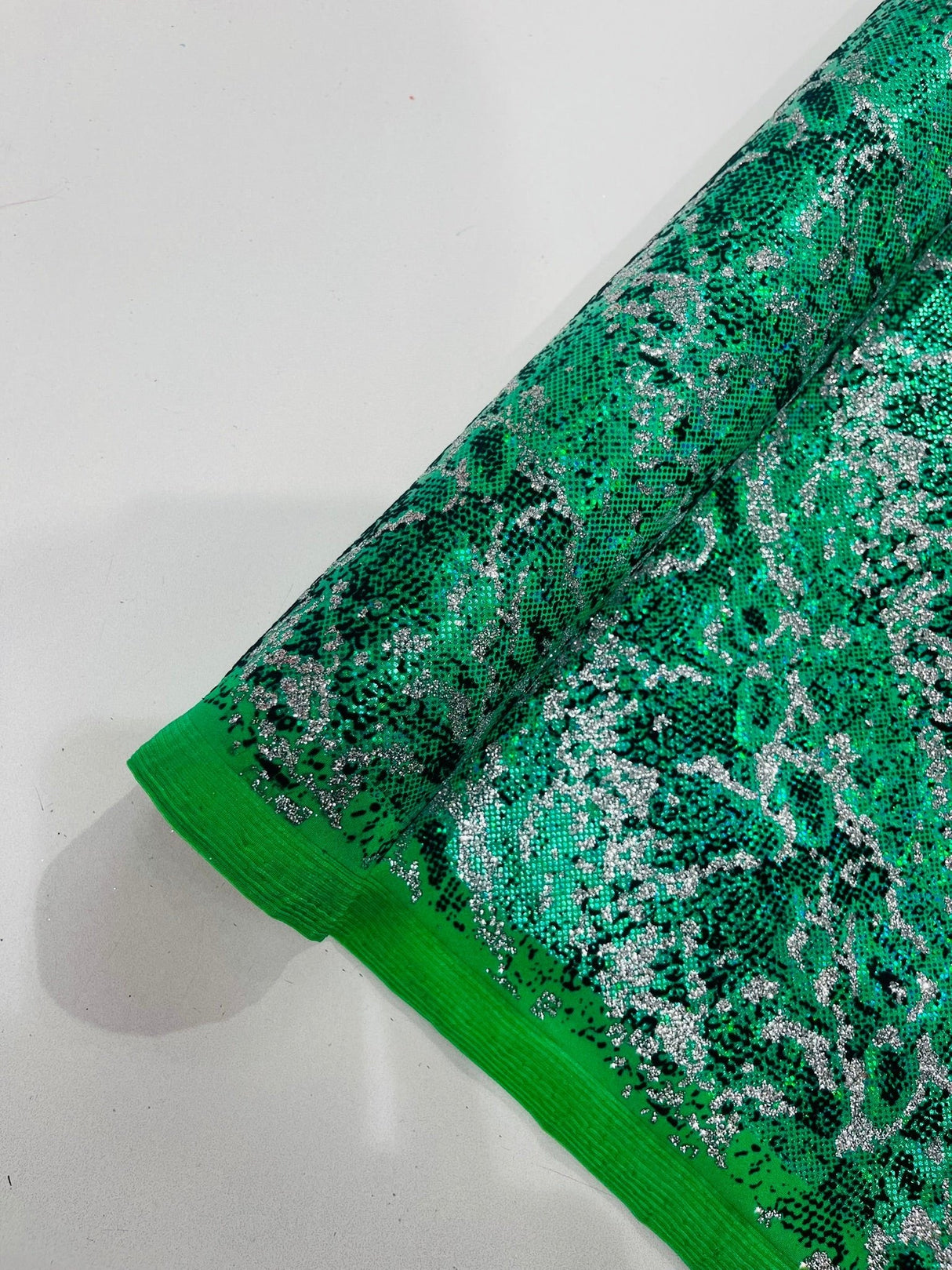 Snake Design Shattered Glass Nylon Spandex Fabric - Snake Design Shattered Glass, 4-Way Stretch, Medium Weight (1 Yard)