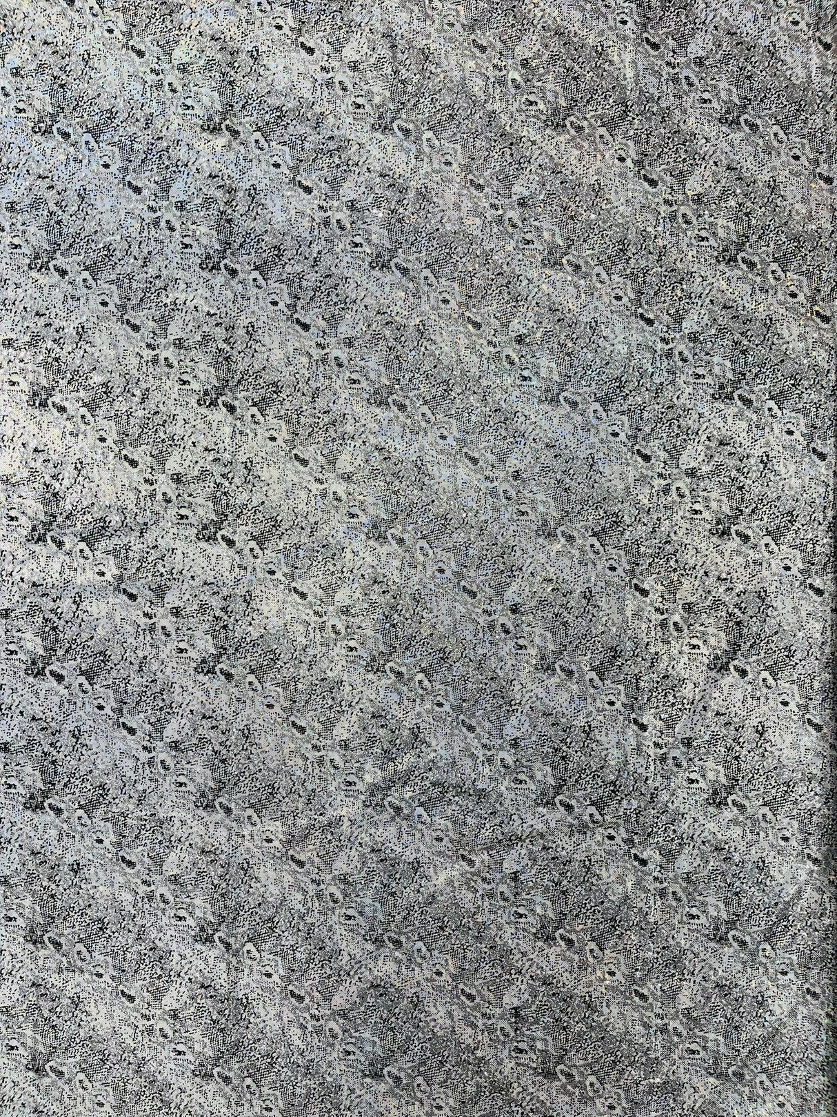 Snake Design Shattered Glass Nylon Spandex Fabric - Snake Design Shattered Glass, 4-Way Stretch, Medium Weight (1 Yard)